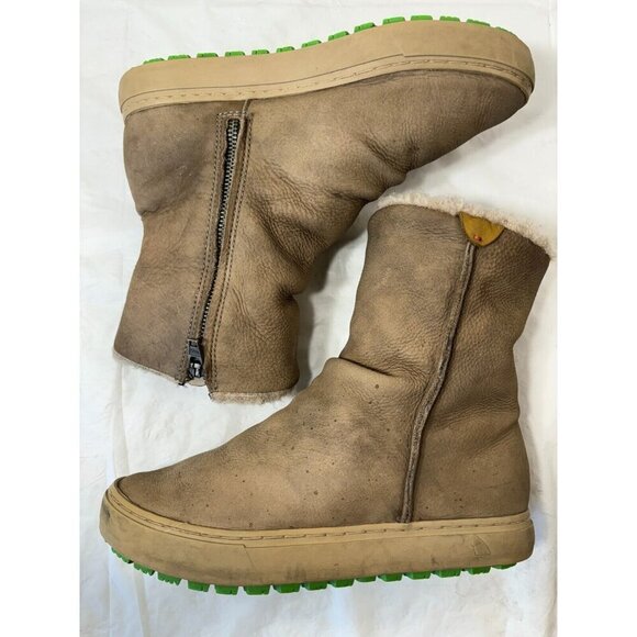 Santorisan Meraki Jockey Tan Leather Shearling Style Boots Women's Size 6-6.5US - Picture 8 of 13